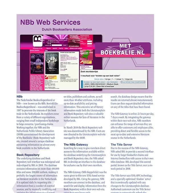 NBb Webservices Brochure