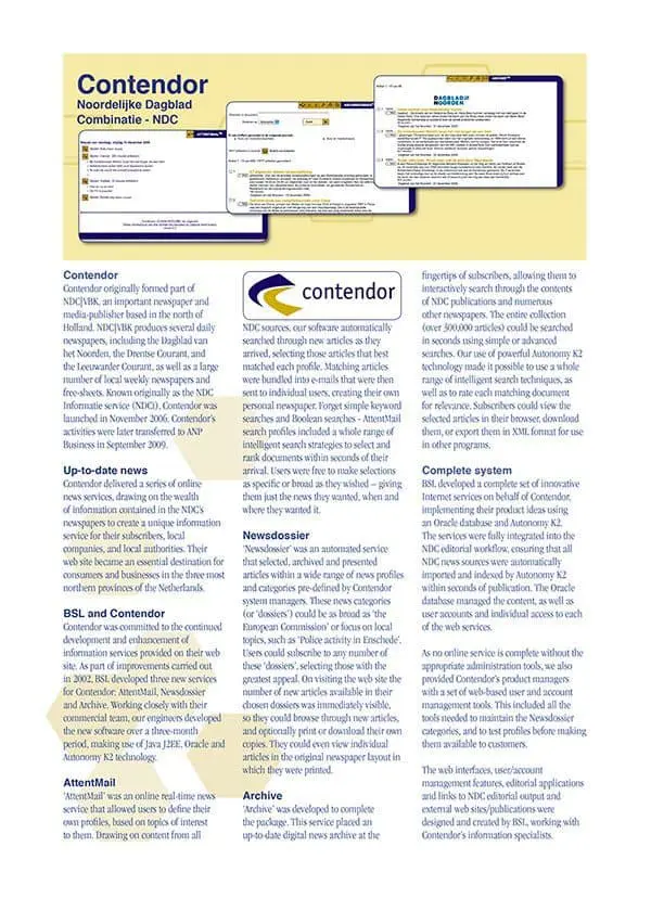 NDC Contendor Brochure