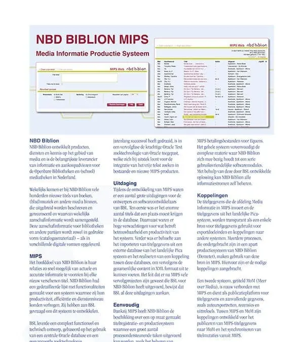 NBD Biblion MIPS Brochure