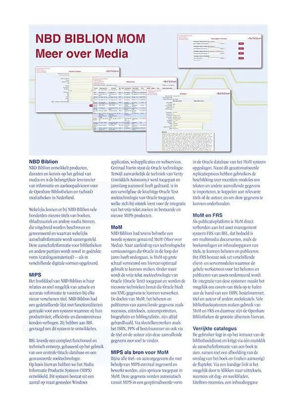 NBD Biblion MoM Brochure - Dutch Language