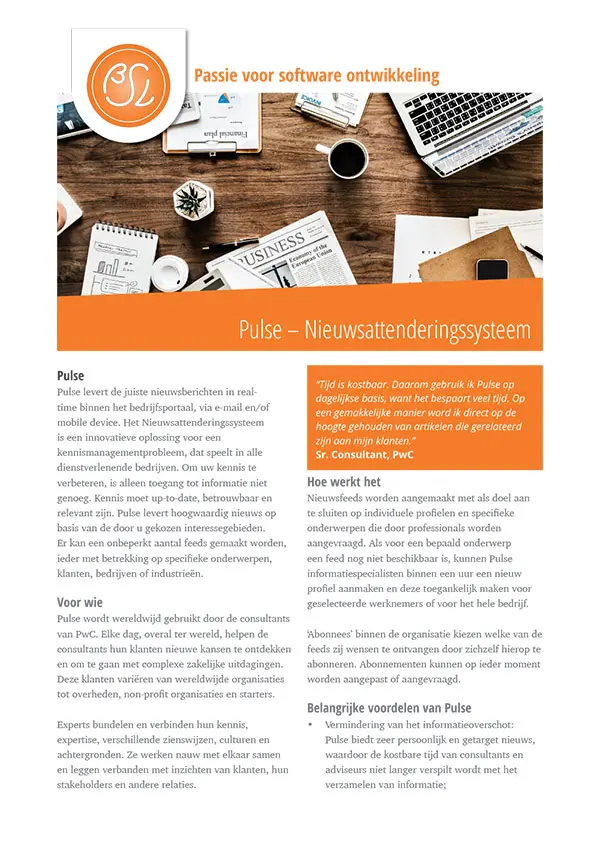 PWC Pulse brochure