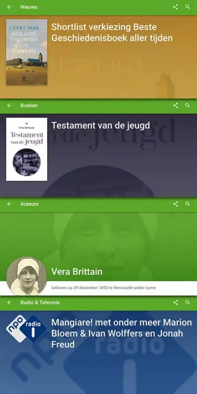 Boekwijzer herontwerp - main screens