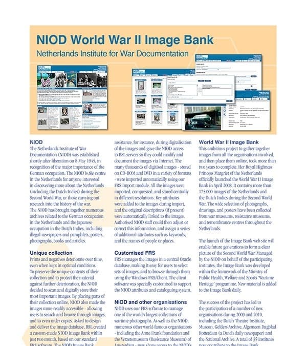 NIOD WWII Image Bank Brochure