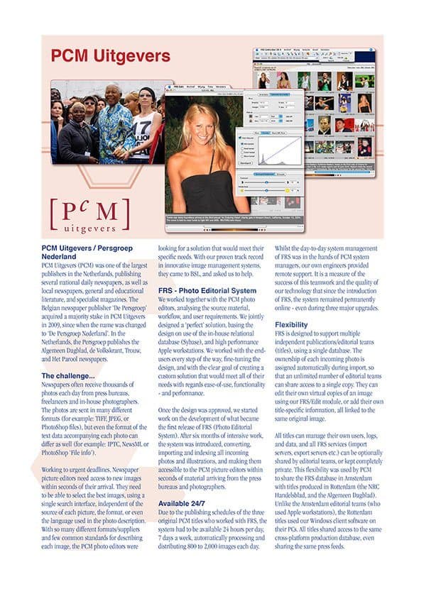 PCM Fotoredactiesysteem Brochure