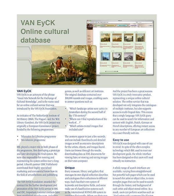 VAN EyCK Cultural Archive Brochure