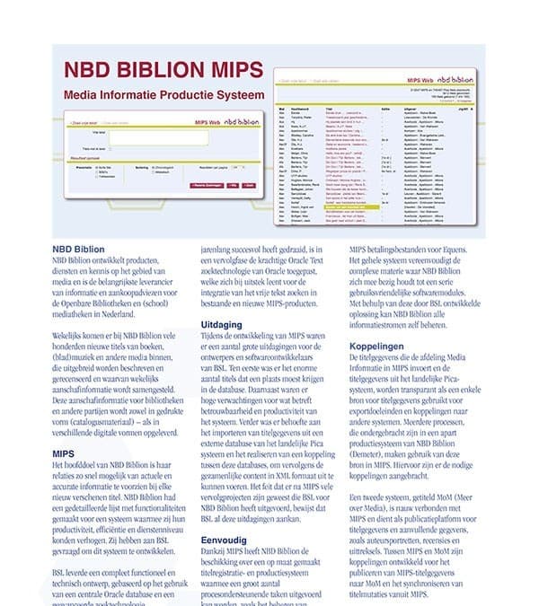 NBD Biblion MIPS Brochure – Dutch Language