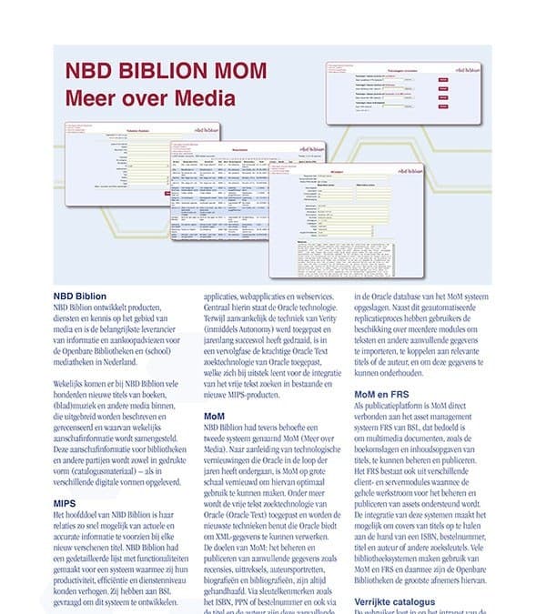 NBD Biblion MoM Brochure – Dutch Language